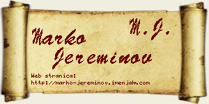 Marko Jereminov vizit kartica